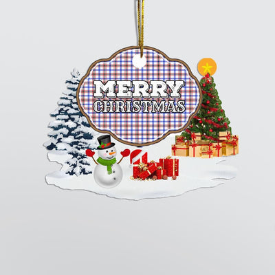 Clan Boswell Modern "Merry Christmas" Tartan Acrylic Ornament