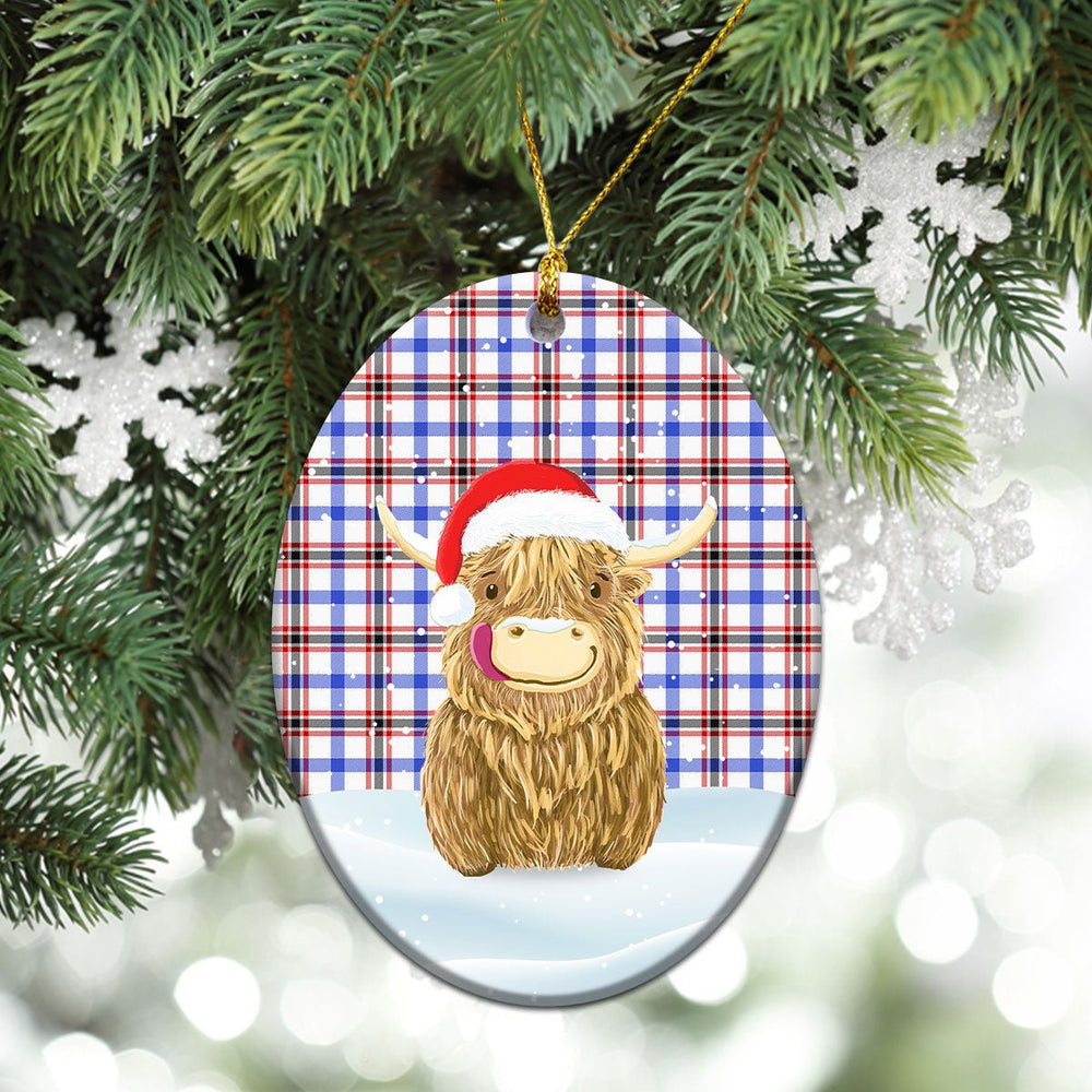 Clan Boswell Modern Tartan Christmas Ceramic Ornament Highland Cows Style LU16 Boswell Modern Tartan Tartan Ornament