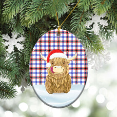 Clan Boswell Modern Tartan Christmas Ceramic Ornament Highland Cows Style LU16 Boswell Modern Tartan Tartan Ornament