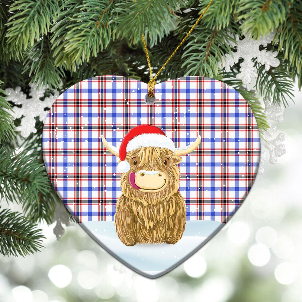 Clan Boswell Modern Tartan Christmas Ceramic Ornament Highland Cows Style LU16 Boswell Modern Tartan Tartan Ornament