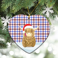 Clan Boswell Modern Tartan Christmas Ceramic Ornament Highland Cows Style LU16 Boswell Modern Tartan Tartan Ornament