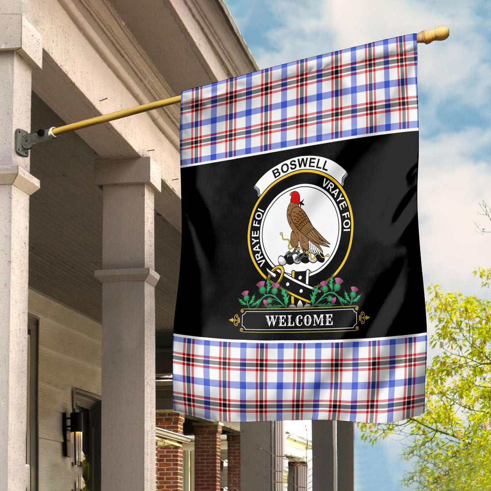 Clan Boswell Modern Tartan Crest Garden Flag - Welcome NX42 Clan Boswell Tartan Today