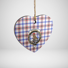 Clan Boswell Modern Tartan Crest Heart Ceramic Ornament WR53 Boswell Modern Tartan Tartan Christmas
