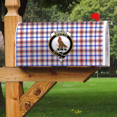 Clan Boswell Modern Tartan Crest Mailbox