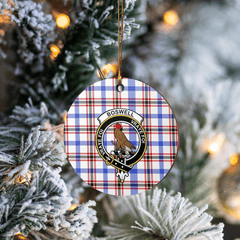 Clan Boswell Modern Tartan Crest Round Ceramic Ornament JJ29 Boswell Modern Tartan Tartan Christmas