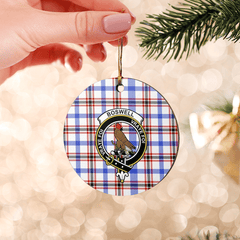 Clan Boswell Modern Tartan Crest Round Ceramic Ornament JJ29 Boswell Modern Tartan Tartan Christmas