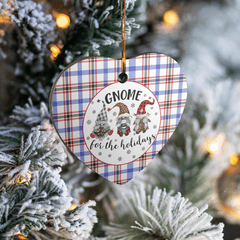 Clan Boswell Modern Tartan Gnome Heart Ceramic Ornament LA91 Boswell Modern Tartan Gnome Tartan Christmas