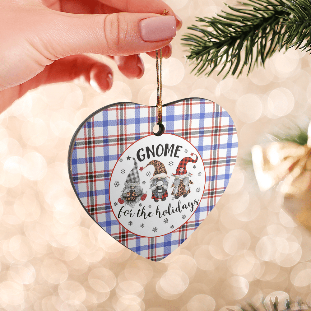 Clan Boswell Modern Tartan Gnome Heart Ceramic Ornament LA91 Boswell Modern Tartan Gnome Tartan Christmas