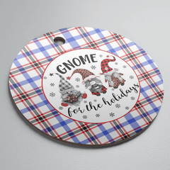 Clan Boswell Modern Tartan Gnome Round Ceramic Ornament FA68 Boswell Modern Tartan Tartan Christmas