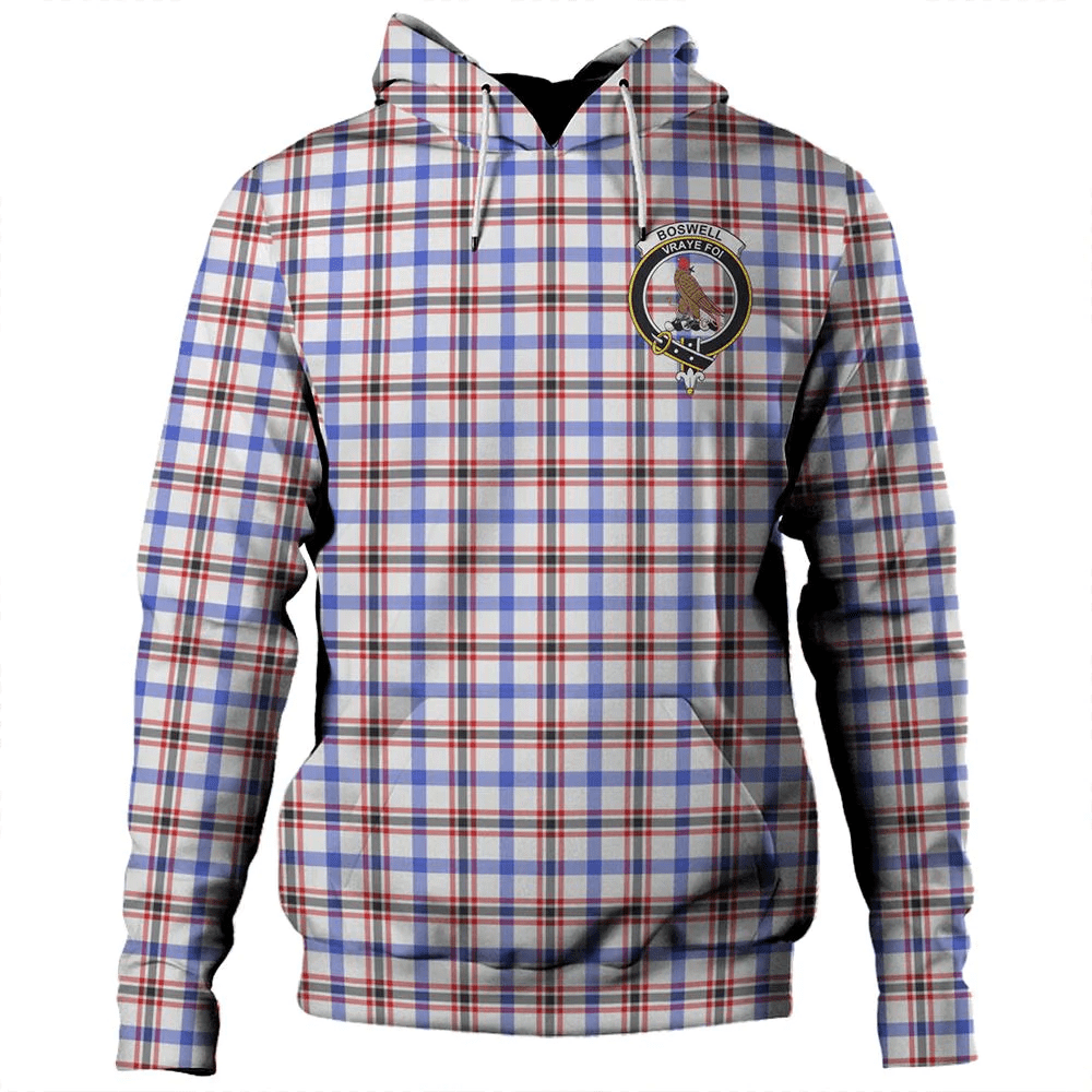 Clan Boswell Modern Tartan Hoodie Crest 5FHAAMH7-1 Boswell Modern Tartan Hoodies