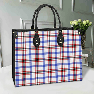 Clan Boswell Modern Tartan Leather Bag