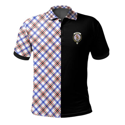 Clan Boswell Modern Tartan Polo Shirt Half of Me - Cross Style