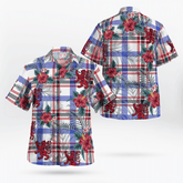 Clan Boswell Modern Tartan Scottish Lion Hawaiian Shirt WA90 Boswell Modern Tartan Tartan Hawaii Shirt