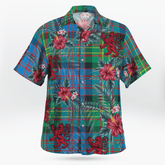 Clan Bowie Ancient Tartan Scottish Lion Hawaiian Shirt FI67 Bowie Ancient Tartan Tartan Hawaii Shirt