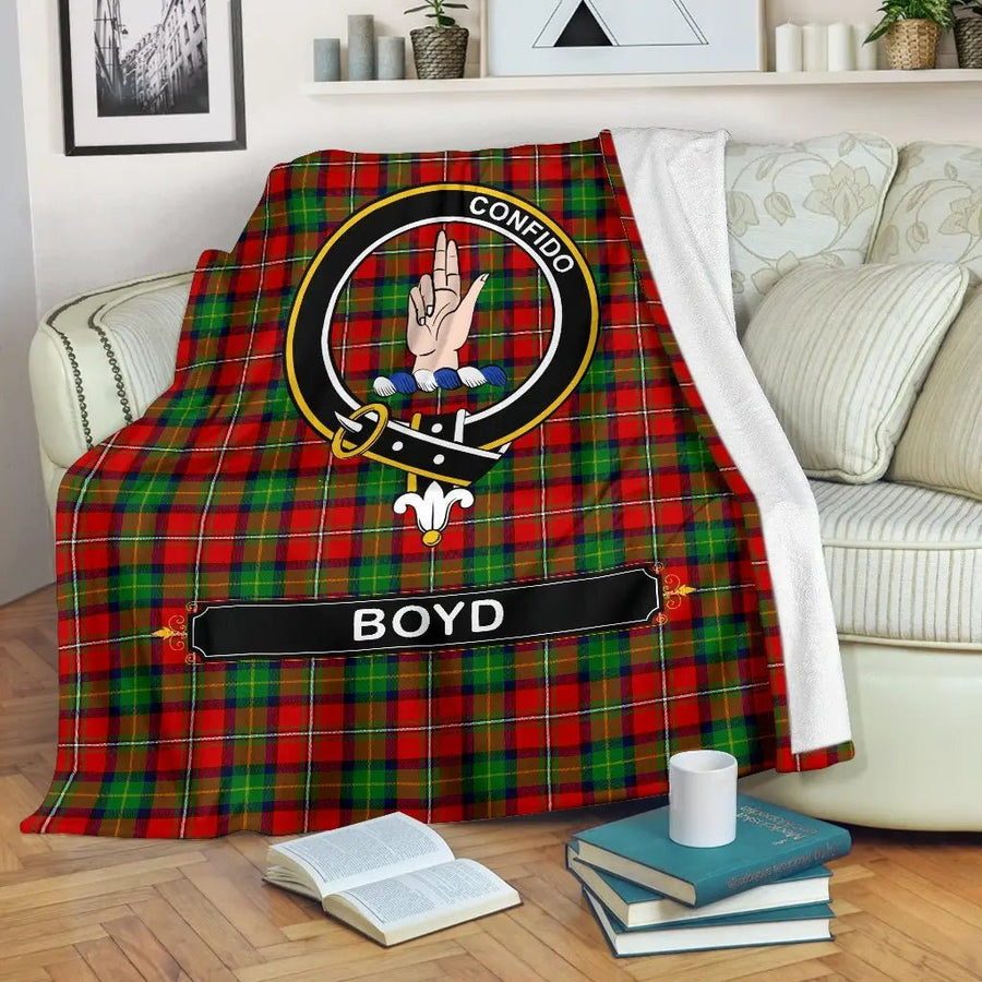 Clan Boyd Family Tartan Crest Blanket
