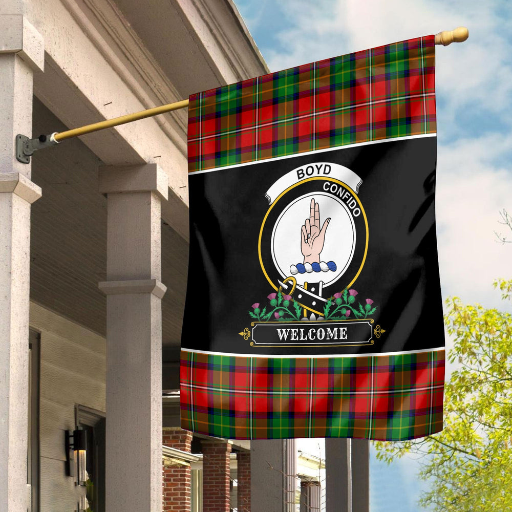 Clan Boyd Modern Tartan Crest Garden Flag - Welcome CS44 Clan Boyd Tartan Today