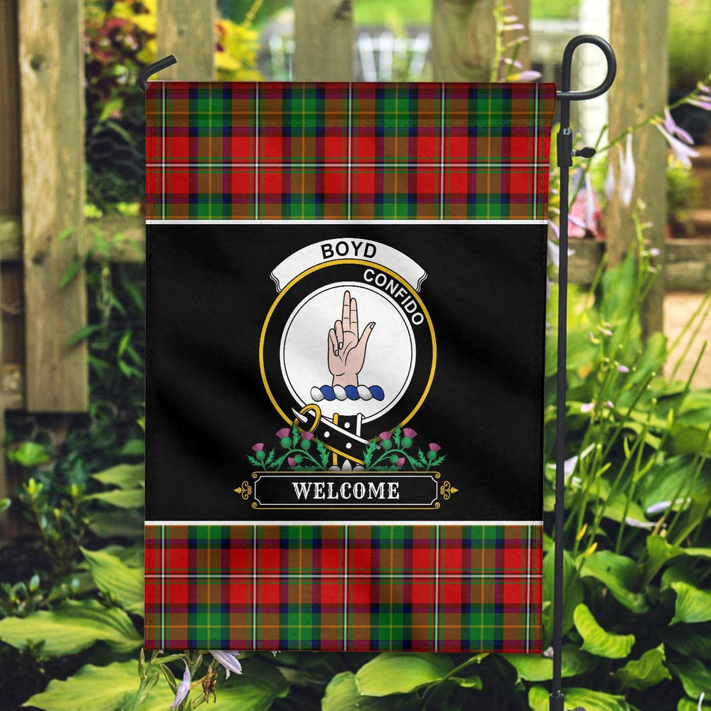 Clan Boyd Modern Tartan Crest Garden Flag - Welcome CS44 Clan Boyd Tartan Today