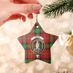 Clan Boyd Modern Tartan Crest Star Ceramic Ornament PE46 Boyd Modern Tartan Tartan Christmas