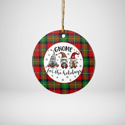 Clan Boyd Modern Tartan Gnome Round Ceramic Ornament