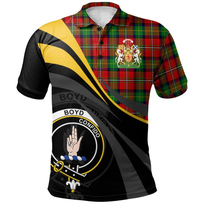 Clan Boyd Modern Tartan Polo Shirt - Royal Coat Of Arms Style