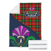 Clan Boyd Tartan Crest Premium Blanket Thistle Style SN29 Clan Boyd Tartan Today
