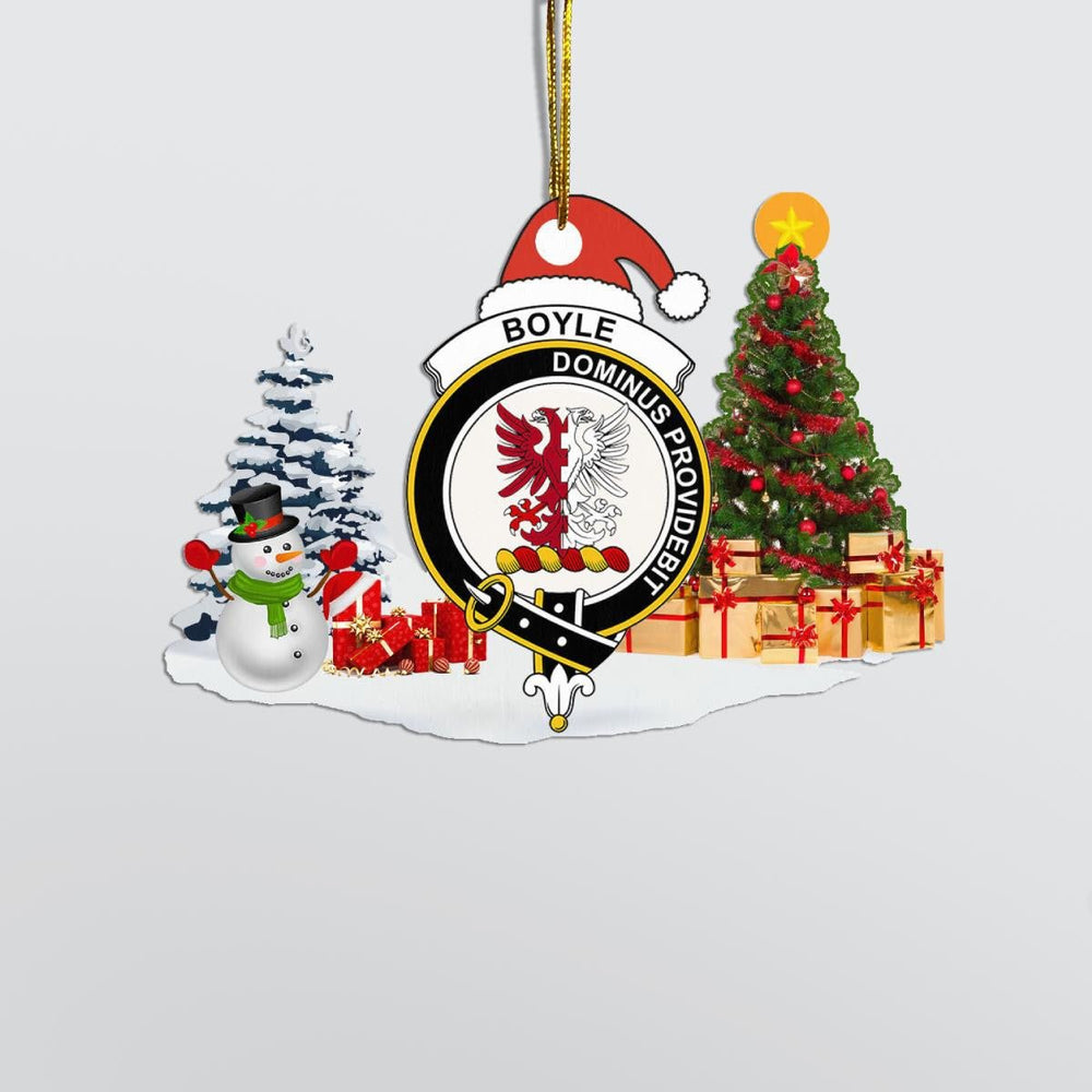 Clan Boyle Crest Tartan Acrylic Christmas Ornament IE86 Boyle Tartan Tartan Christmas