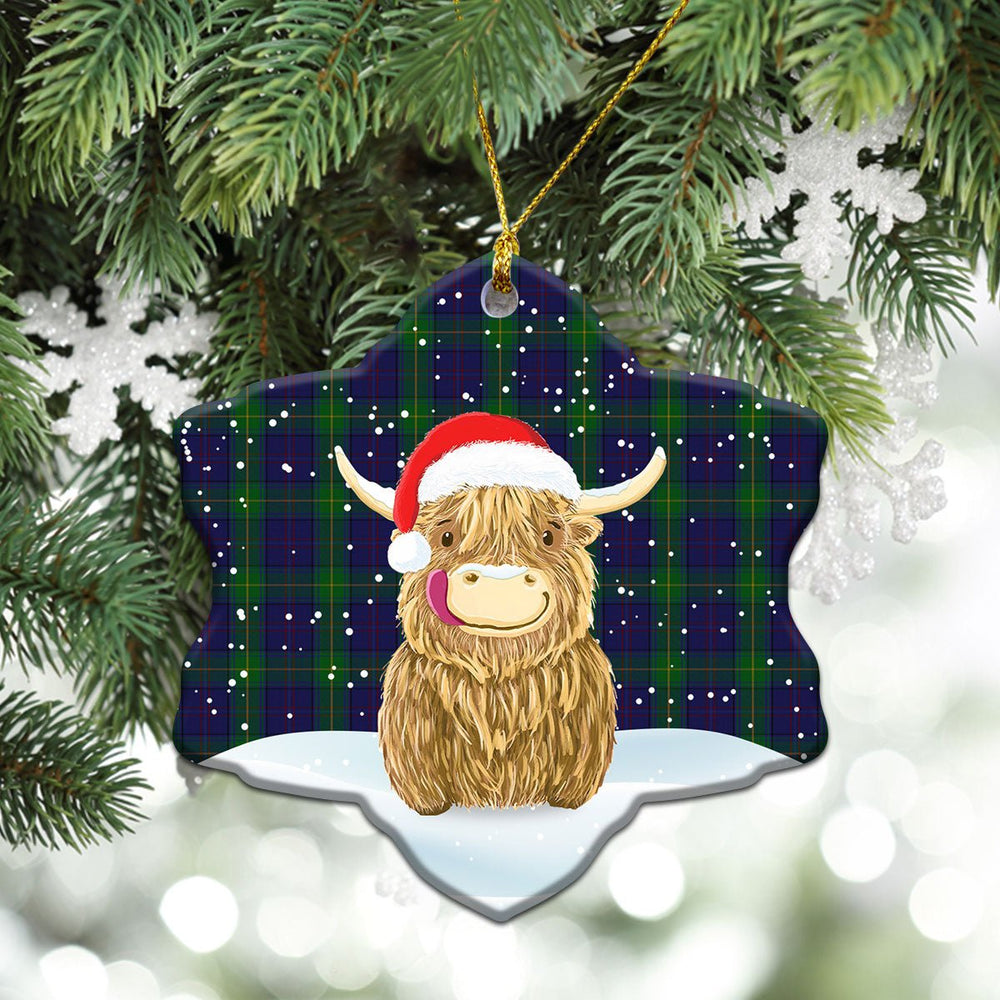 Clan Boyle Tartan Christmas Ceramic Ornament Highland Cows Style PX20 Boyle Tartan Tartan Ornament
