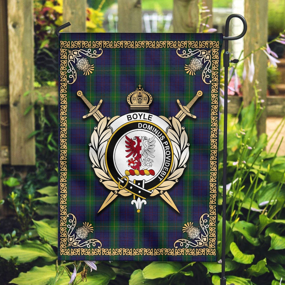 Clan Boyle Tartan Crest Garden Flag - Celtic Thistle YT94 Clan Boyle Tartan Today