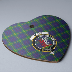 Clan Boyle Tartan Crest Heart Ceramic Ornament GO66 Boyle Tartan Tartan Christmas