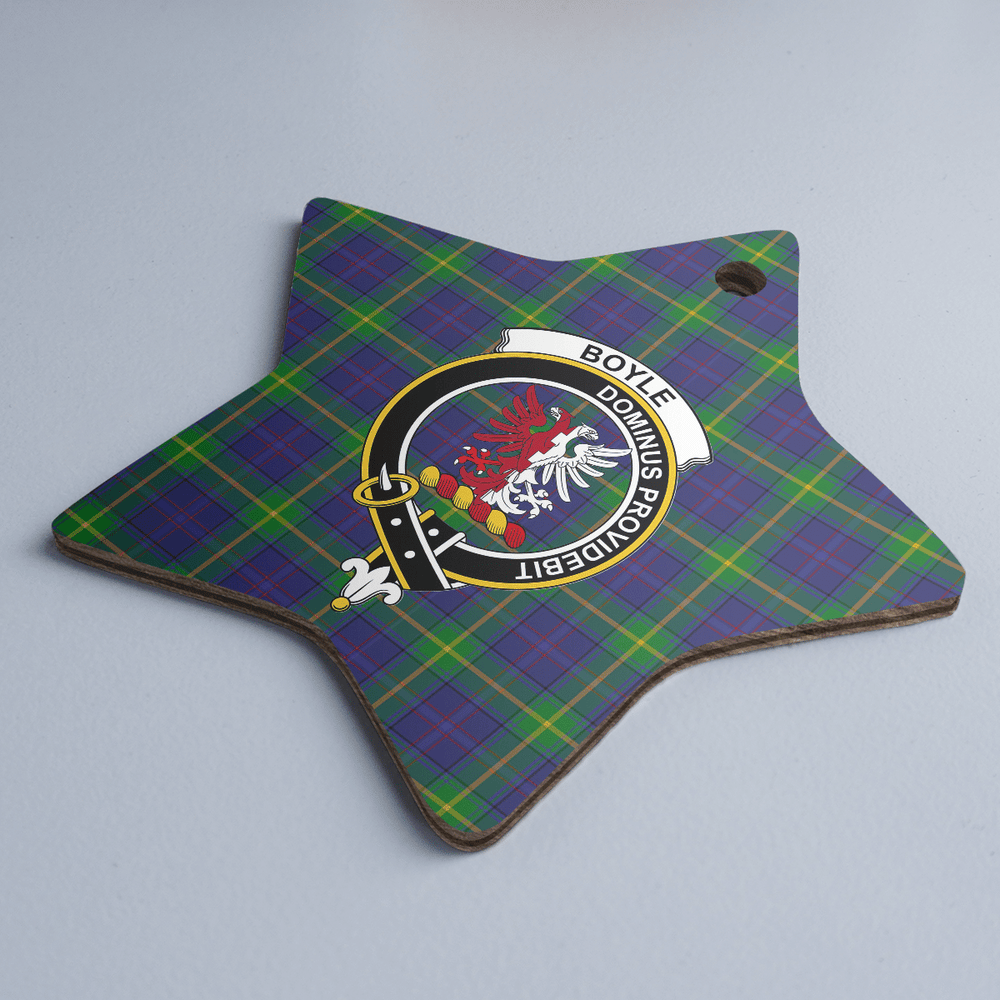 Clan Boyle Tartan Crest Star Ceramic Ornament CT99 Boyle Tartan Tartan Christmas