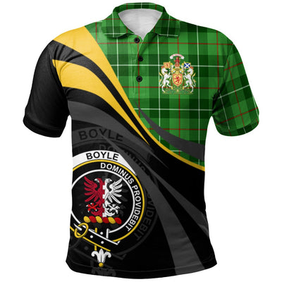 Clan Boyle Tartan Polo Shirt - Royal Coat Of Arms Style