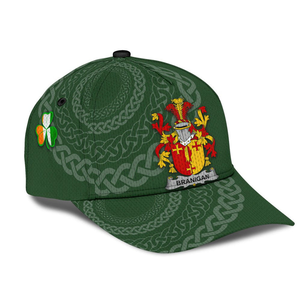 Clan Branigan Coat Of Arms - Irish Family Crest St Patrick's Day Classic CapJA27 Classic Cap - Branigan Coat Of Arms St Patrick's Day Classic Cap Irish Cap
