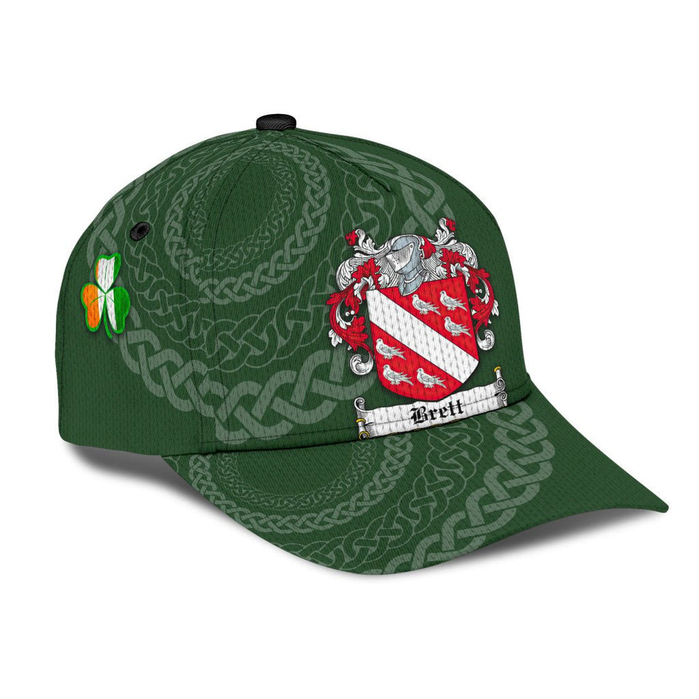 Clan Brett Coat Of Arms - Irish Family Crest St Patrick's Day Classic CapUW48 Classic Cap - Brett Coat Of Arms St Patrick's Day Classic Cap Irish Cap