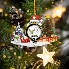 Clan Brisbane Crest Tartan Acrylic Christmas Ornament YQ95 Brisbane Tartan Tartan Christmas