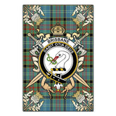 Clan Brisbane Modern Tartan Crest Black Garden Flag - Gold Thistle YD48 Clan Brisbane Tartan Today