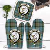 Clan Brisbane Modern Tartan Crest Oven Mitt And Pot Holder (2 Oven Mitts + 1 Pot Holder) ND65 Clan Brisbane Tartan Today