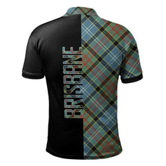 Clan Brisbane Modern Tartan Polo Shirt Half of Me - Cross Style HK35 Brisbane Modern Tartan Tartan Polo