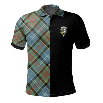 Clan Brisbane Modern Tartan Polo Shirt Half of Me - Cross Style