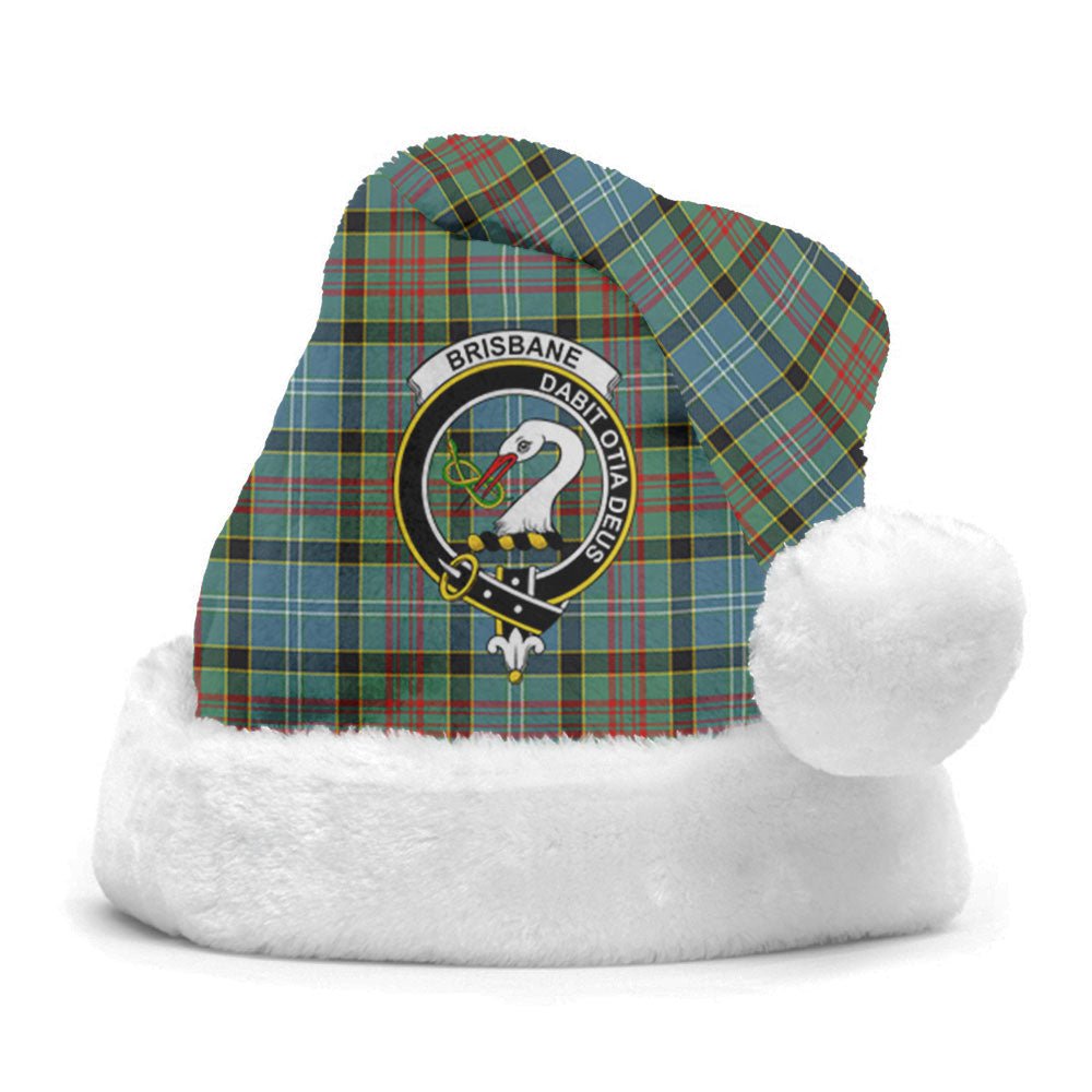 Clan Brisbane Tartan Crest Christmas Santa Hat BQ48 Brisbane Tartan Tartan Santa Hat