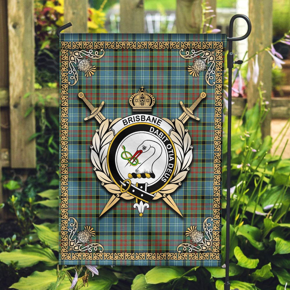 Clan Brisbane Tartan Crest Garden Flag - Celtic Thistle JN86 Clan Brisbane Tartan Today