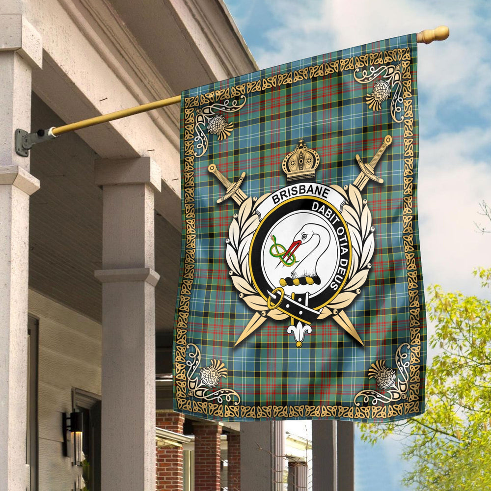 Clan Brisbane Tartan Crest Garden Flag - Celtic Thistle JN86 Clan Brisbane Tartan Today