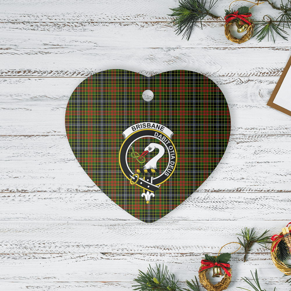 Clan Brisbane Tartan Crest Heart Ceramic Ornament EI41 Brisbane Tartan Tartan Christmas