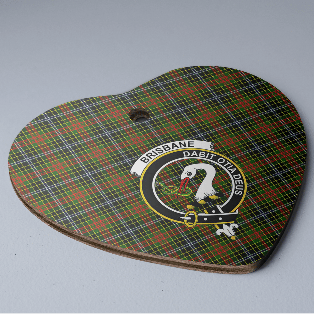 Clan Brisbane Tartan Crest Heart Ceramic Ornament EI41 Brisbane Tartan Tartan Christmas