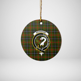 Clan Brisbane Tartan Crest Round Ceramic Ornament HZ60 Brisbane Tartan Tartan Christmas
