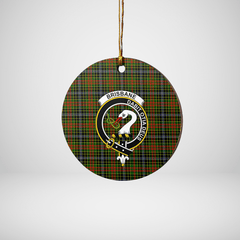 Clan Brisbane Tartan Crest Round Ceramic Ornament HZ60 Brisbane Tartan Tartan Christmas