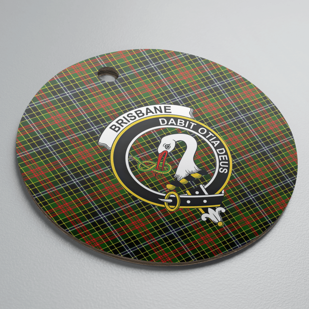 Clan Brisbane Tartan Crest Round Ceramic Ornament HZ60 Brisbane Tartan Tartan Christmas
