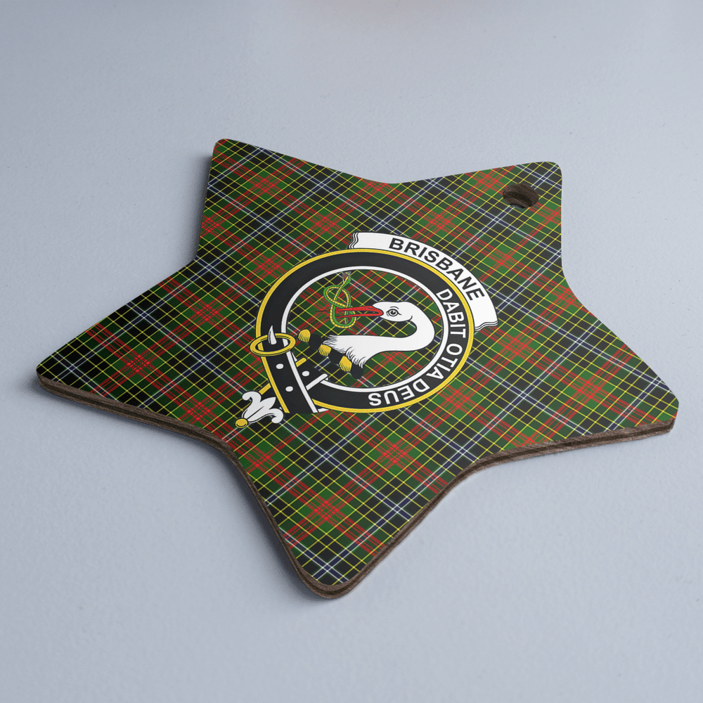 Clan Brisbane Tartan Crest Star Ceramic Ornament YJ37 Brisbane Tartan Tartan Christmas