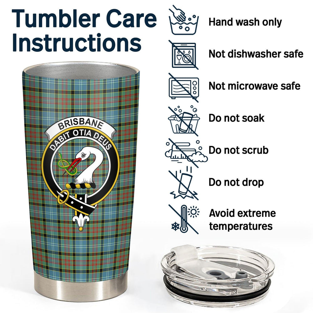 Clan Brisbane Tartan Crest Tumbler PW37 Clan Brisbane Tartan Today