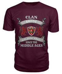 Clan Brodie Family Tartan 2D T-shirt DN18 Brodie Tartan Clan Tartan T-Shirt Maroon S Brodie Tartan Clan