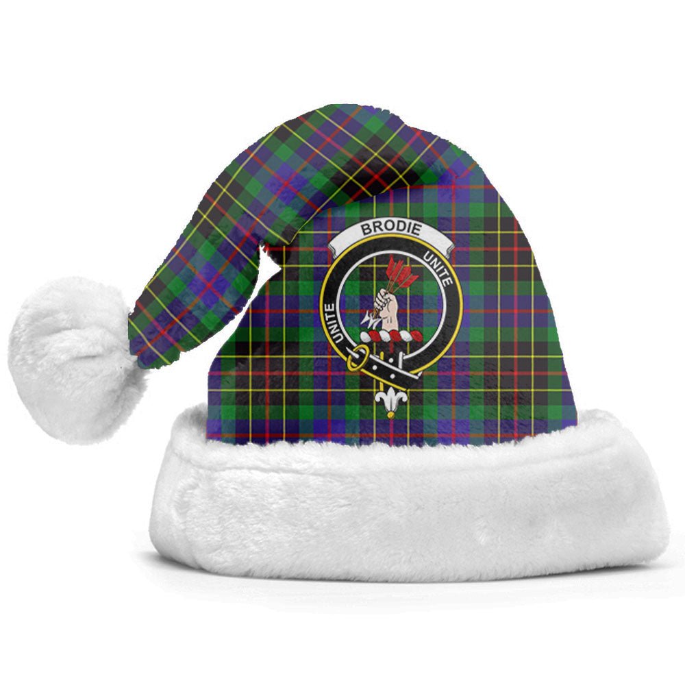 Clan Brodie Hunting Modern Tartan Crest Christmas Santa Hat QL52 Brodie Hunting Modern Tartan Tartan Santa Hat